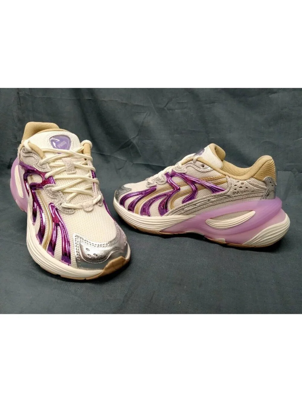 Puma Inverse Shades JR (GS) 406008 01 White Lavender Girls Size 6.5 NEW NO BOX!